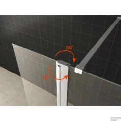 Wiesbaden Zijwand 30x200 Cm + Scharnierprofiel 10mm NANO Glas -Badkamer Thuis 20.3842 4