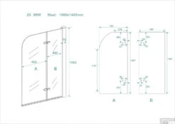 Badwand Wiesbaden Inklapbaar 100x140cm 6mm NANO Coating -Badkamer Thuis 20.3895 5
