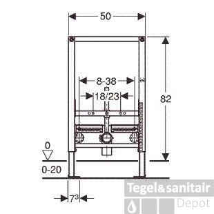 Geberit Duofix Bidet Element 82 Cm. Hoog 5 Geberit Duofix Bidet Element 82 Cm. Hoog - Afbeelding 3