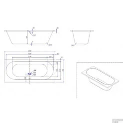 Ligbad Duo Wiesbaden Portus Inbouw 180x80x50 Cm Wit -Badkamer Thuis 21.3655 2 1 1