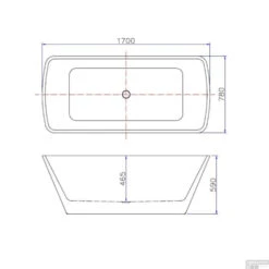 BWS Vrijstaand Ligbad Vierkant 170x78x63 Cm Acryl Wit (met Waste) -Badkamer Thuis 21.3660 2 1 2