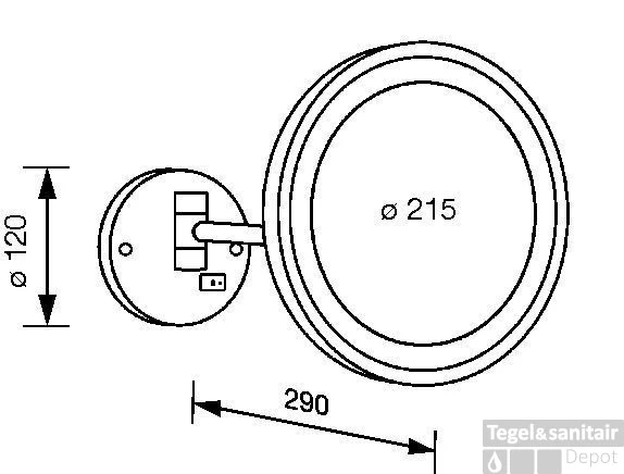 Geesa Cosmetic Collection Scheerspiegel 1-arm Rond 21,5 Cm. Led Verlichting Chroom 4 Geesa Cosmetic Collection Scheerspiegel 1-arm Rond 21,5 Cm. Led Verlichting Chroom - Afbeelding 2