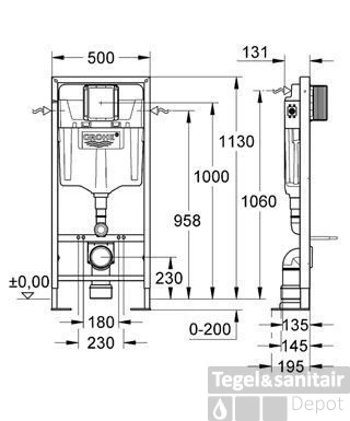 Grohe Rapid Sl Wc Element Vrijst.1,2 M. 4 Grohe Rapid Sl Wc Element Vrijst.1,2 M. - Afbeelding 2