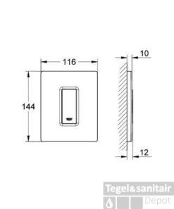 Grohe Skate Cosmopolitan Urinoir Bedieningsplaat Wit -Badkamer Thuis 23997