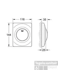 Grohe Surf Urinoir Bedieningsplaat Wit -Badkamer Thuis 23998