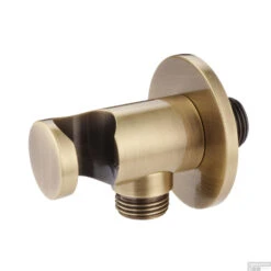 Opsteek Handdouche Met Wateruitlaat In Muur Salenzi Giro Geborsteld Messing Goud