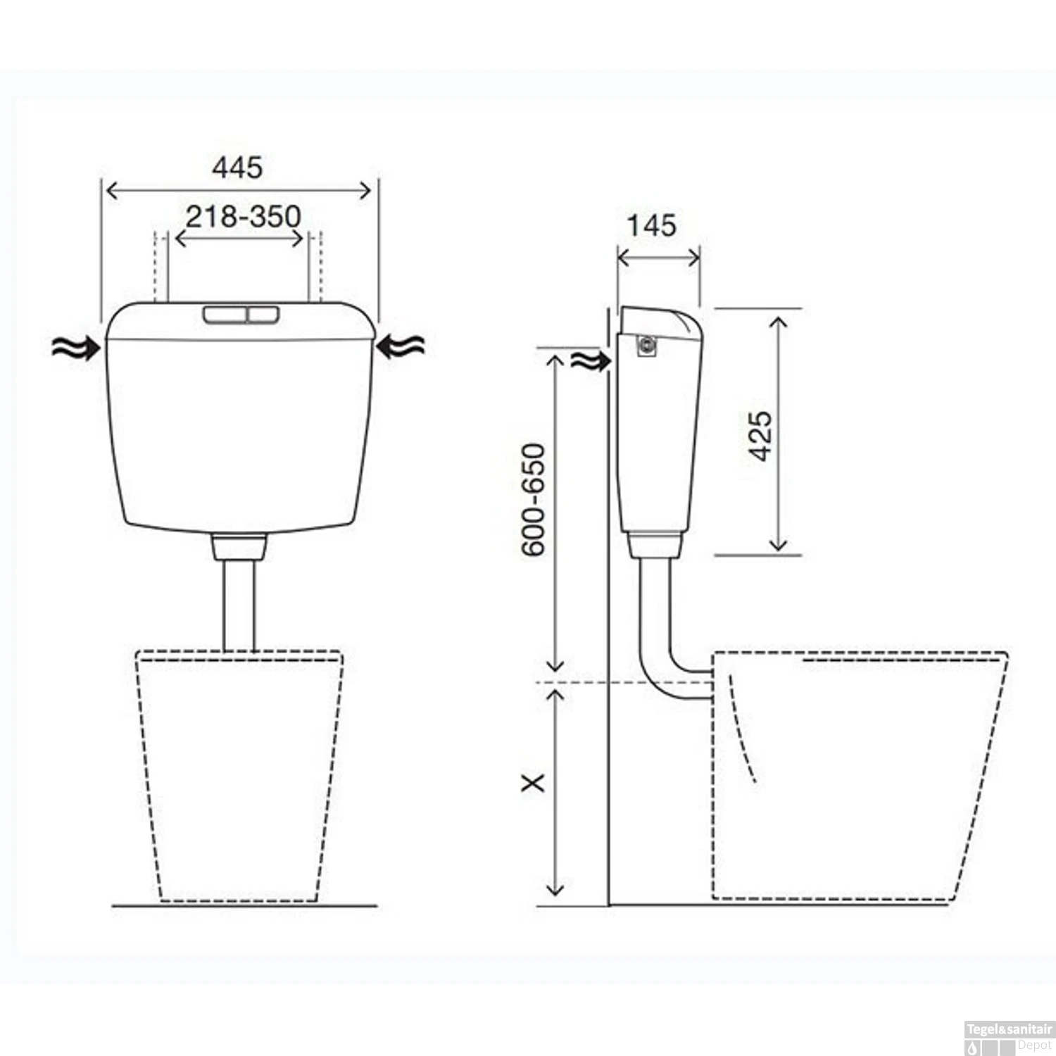 Reservoir Xellanz Geno Laaghangend Kunststof Wit 6 Reservoir Xellanz Geno Laaghangend Kunststof Wit - Afbeelding 4