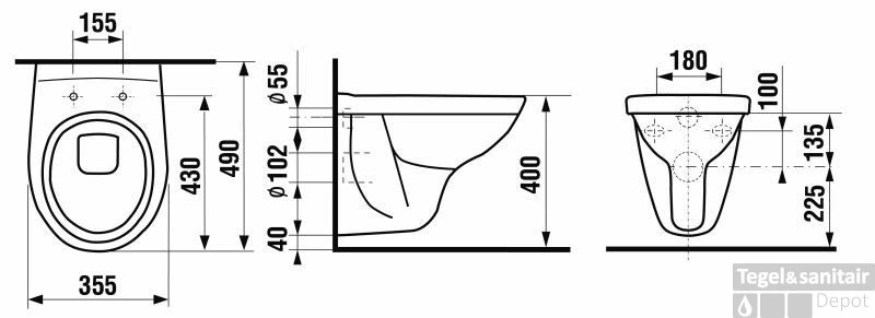 Jika Euroline Wandcloset Verkort 49 Cm. Wit 4 Jika Euroline Wandcloset Verkort 49 Cm. Wit - Afbeelding 2