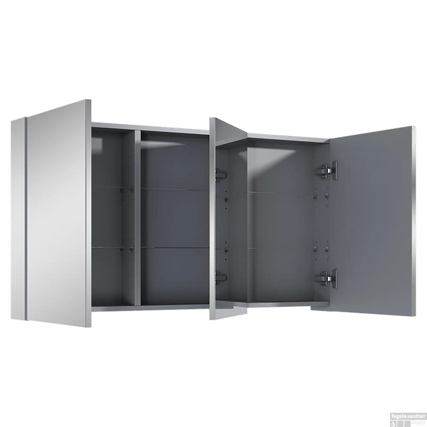 Spiegelkast Differnz Basic 3-Deurs 120 X 61,8 X 15 Cm 3 Spiegelkast Differnz Basic 3-Deurs 120 X 61,8 X 15 Cm