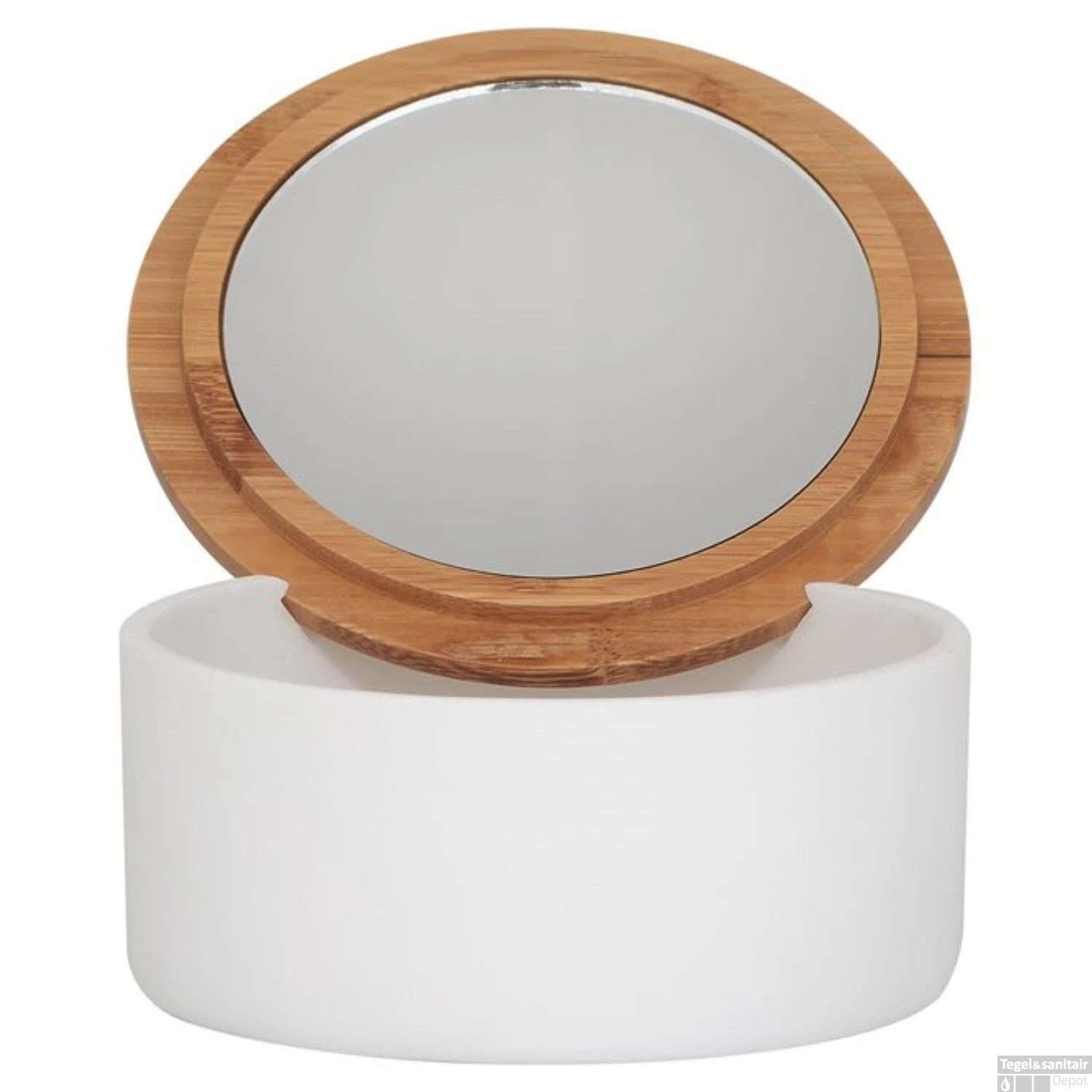 Spiegeldoosje Vrijstaand Sealskin Grace Wit 4 Spiegeldoosje Vrijstaand Sealskin Grace Wit - Afbeelding 2