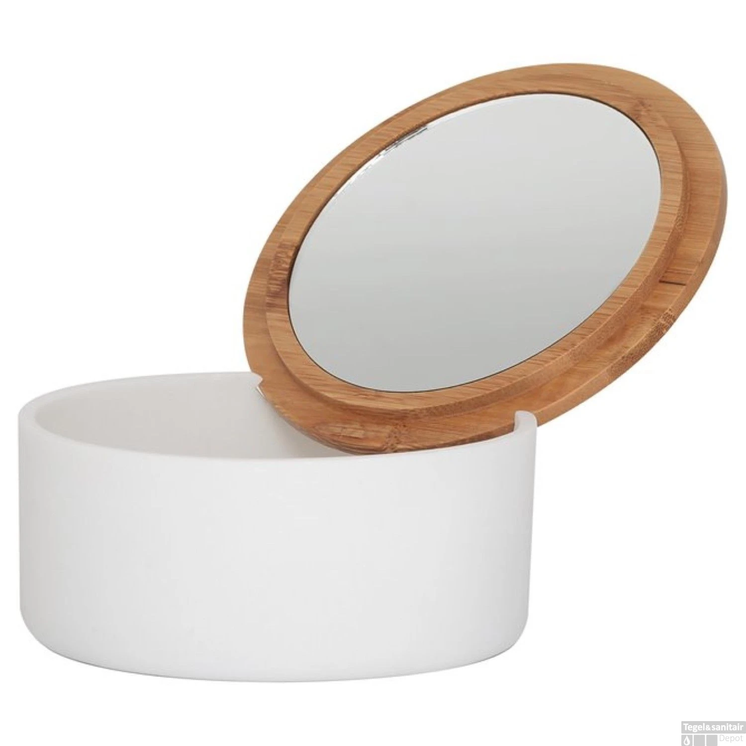 Spiegeldoosje Vrijstaand Sealskin Grace Wit 3 Spiegeldoosje Vrijstaand Sealskin Grace Wit