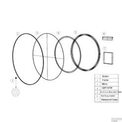 Ronde Spiegel Wiesbaden Novi Met LED, Dimbaar 100 Cm Mat Zwart 13 Ronde Spiegel Wiesbaden Novi Met LED, Dimbaar 100 Cm Mat Zwart -Badkamer Thuis 38.3705 tekening 12