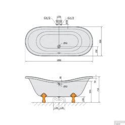 Vrijstaand Bad Sapho Charleston 188x80x71 Cm Wit Met Leeuwenpoten -Badkamer Thuis 38112 vrijstaand bad sapho charleston 188x80x71 cm wit met leeuwenpoten 5