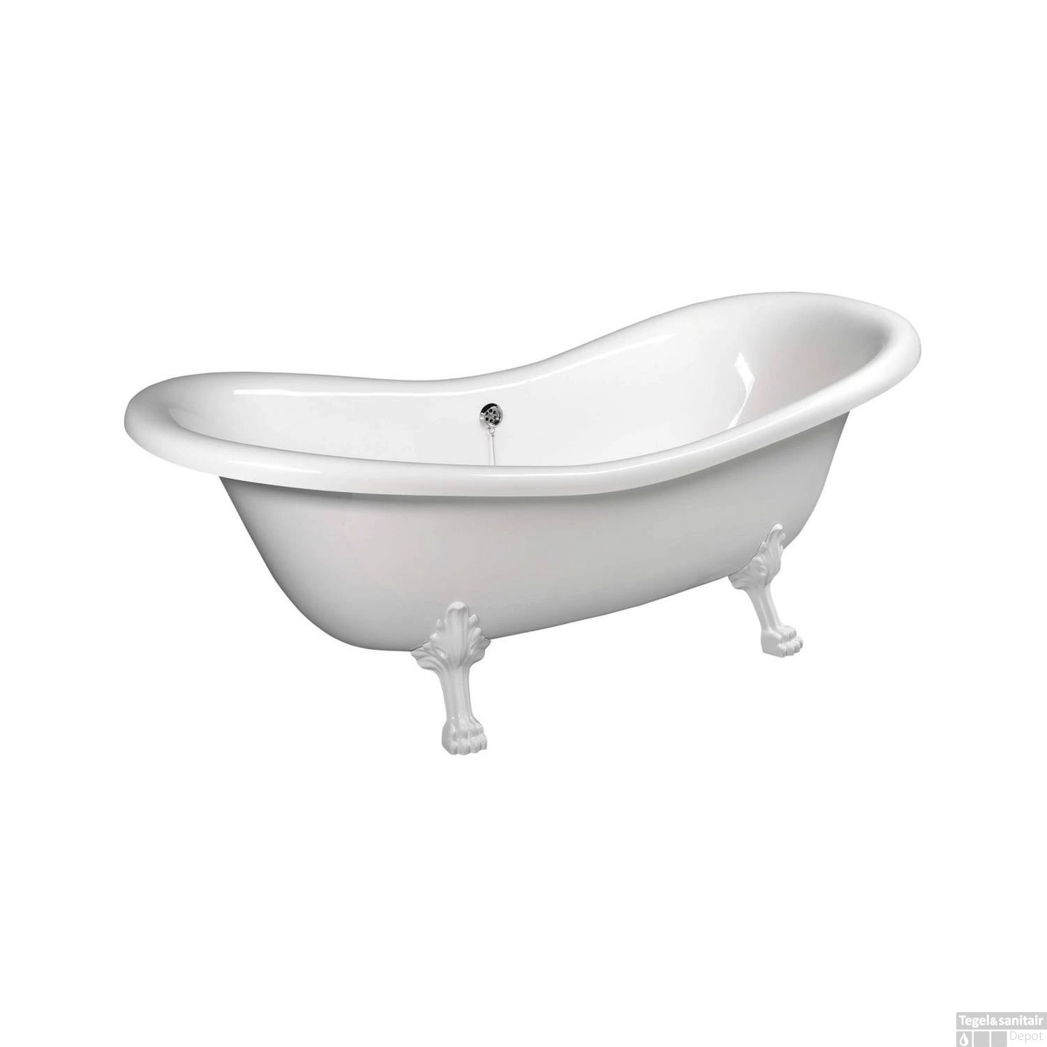 Vrijstaand Bad Sapho Charleston 188x80x71 Cm Wit Met Leeuwenpoten