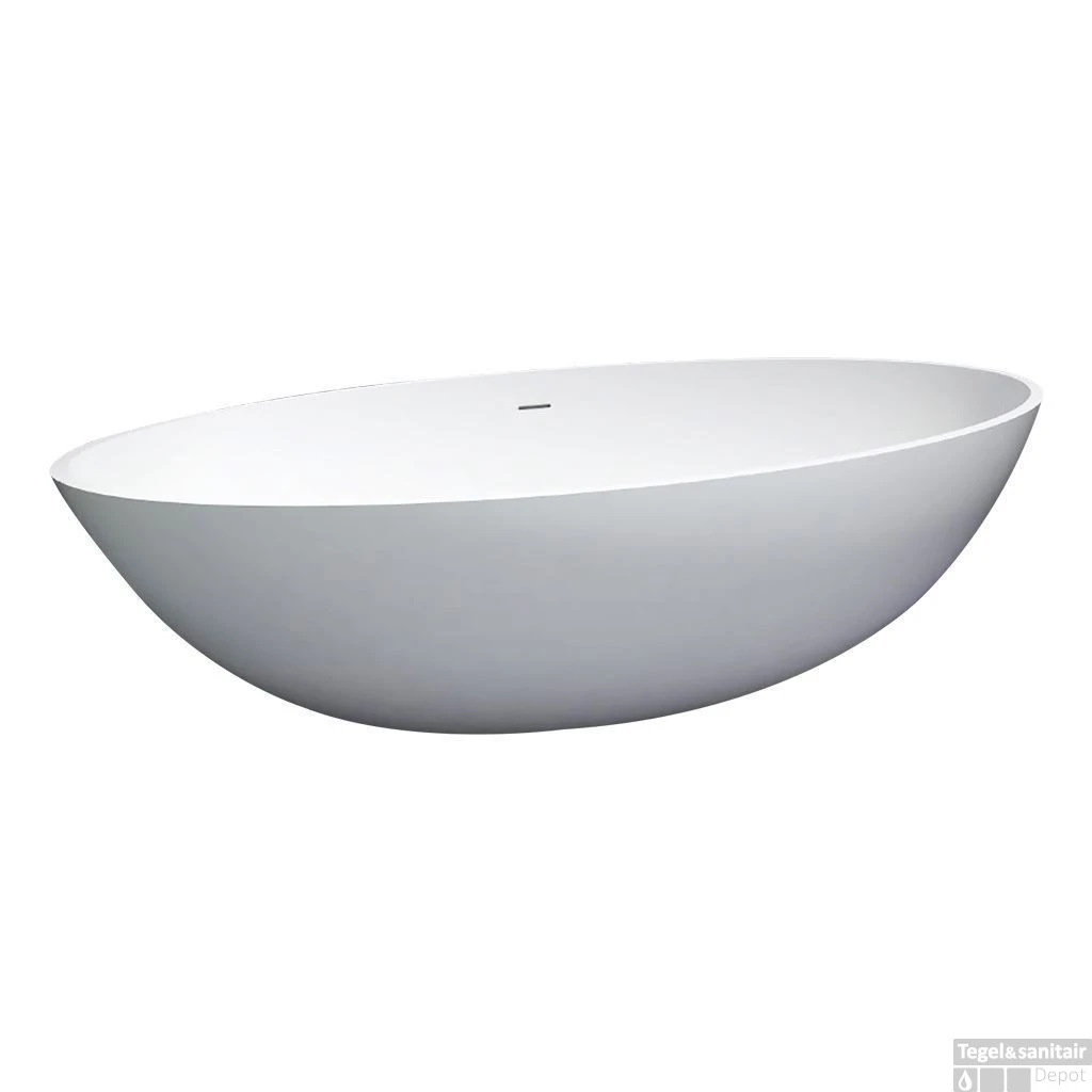 Vrijstaand Bad Best Design Solid New-Stone Mat Wit 180x85x52cm 3 Vrijstaand Bad Best Design Solid New-Stone Mat Wit 180x85x52cm