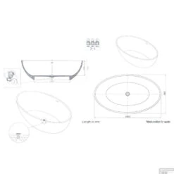 Vrijstaand Bad Best Design Solid New-Stone Mat Wit 180x85x52cm 7 Vrijstaand Bad Best Design Solid New-Stone Mat Wit 180x85x52cm -Badkamer Thuis 3845650 tech