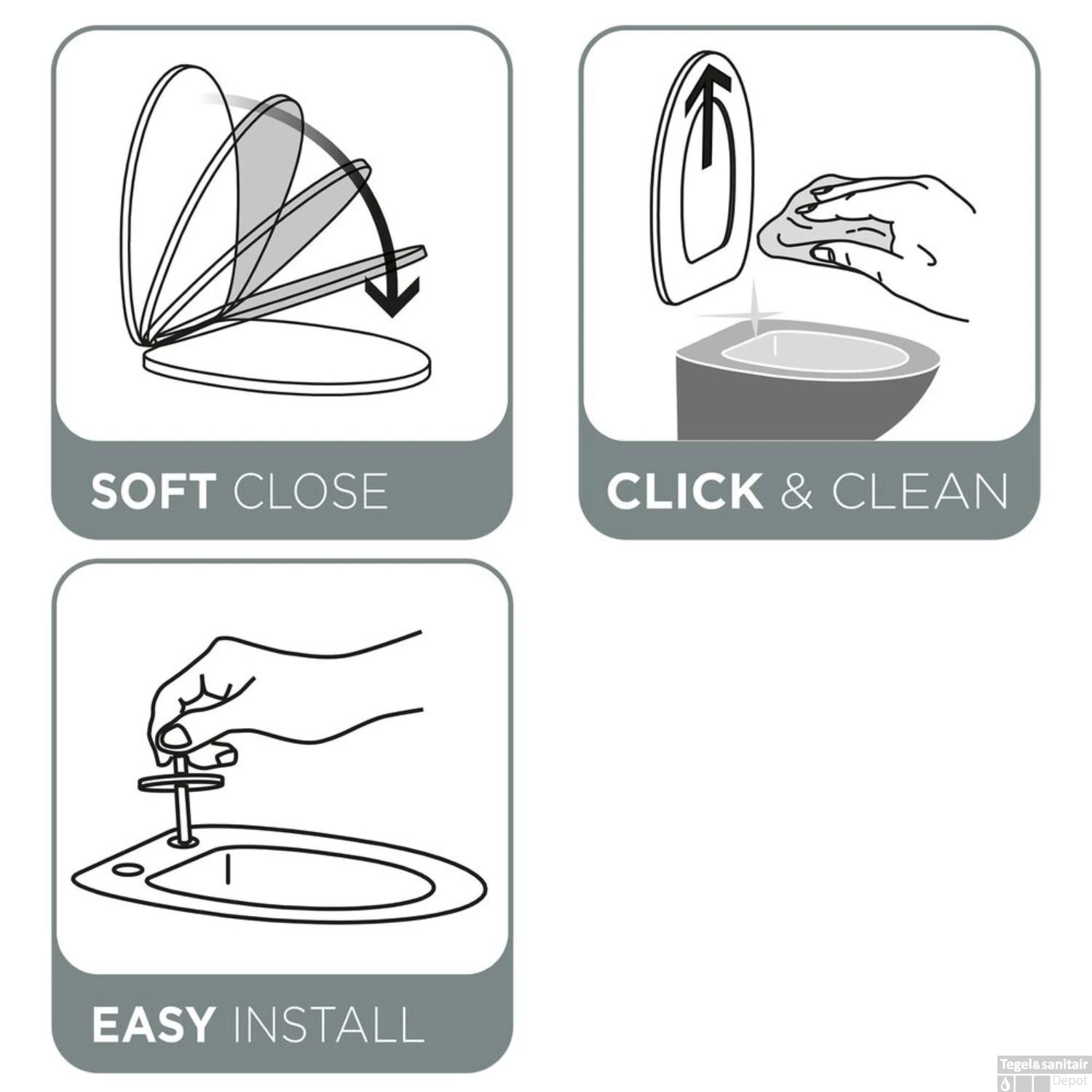 Toiletzitting Tiger Memphis Softclose Duroplast Wit 11 Toiletzitting Tiger Memphis Softclose Duroplast Wit - Afbeelding 9