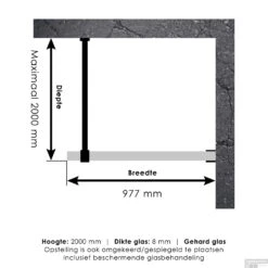Inloopdouche Compleet Just Creating Profielloos 100 Cm RVS -Badkamer Thuis 4jc1 100g t