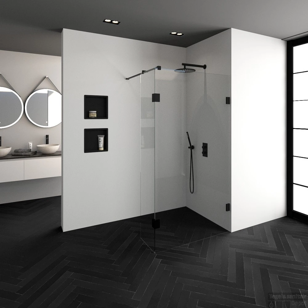 Inloopdouche Compleet Just Creating Profielloos 110/40 Cm Mat Zwart 4 Inloopdouche Compleet Just Creating Profielloos 110/40 Cm Mat Zwart - Afbeelding 2