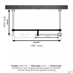Inloopdouche Compleet XL Just Creating Profielloos 100x140 Cm Koper -Badkamer Thuis 4jc6 100x140 tt