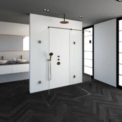 Inloopdouche Compleet XL Just Creating Profielloos 100x140 Cm Koper -Badkamer Thuis 4jc6 100x140k complete profielloze inloopdouche xl 100x140 koper 1