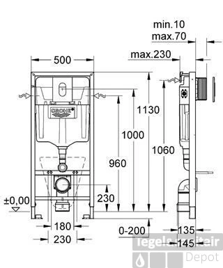 Grohe Rapid Sl Inbouwreservoir Met Arena Cosm.bed.plaat Chroom 4 Grohe Rapid Sl Inbouwreservoir Met Arena Cosm.bed.plaat Chroom - Afbeelding 2