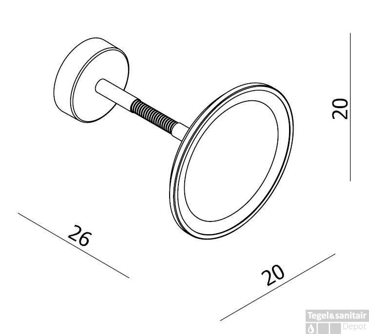 B&w-luxury Happy Cosmeticaspiegel Wandmodel M/led Verlicht./schakl. Chroom 4 B&w-luxury Happy Cosmeticaspiegel Wandmodel M/led Verlicht./schakl. Chroom - Afbeelding 2