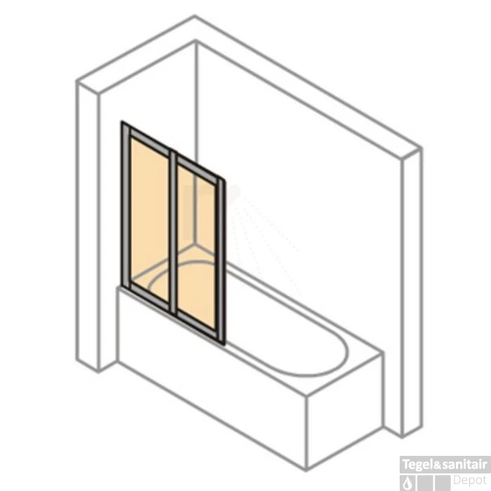 Huppe Combinett 2-delige Badklapwand 100x140 Cm. Matzilver-helder Glas 4 Huppe Combinett 2-delige Badklapwand 100x140 Cm. Matzilver-helder Glas - Afbeelding 2
