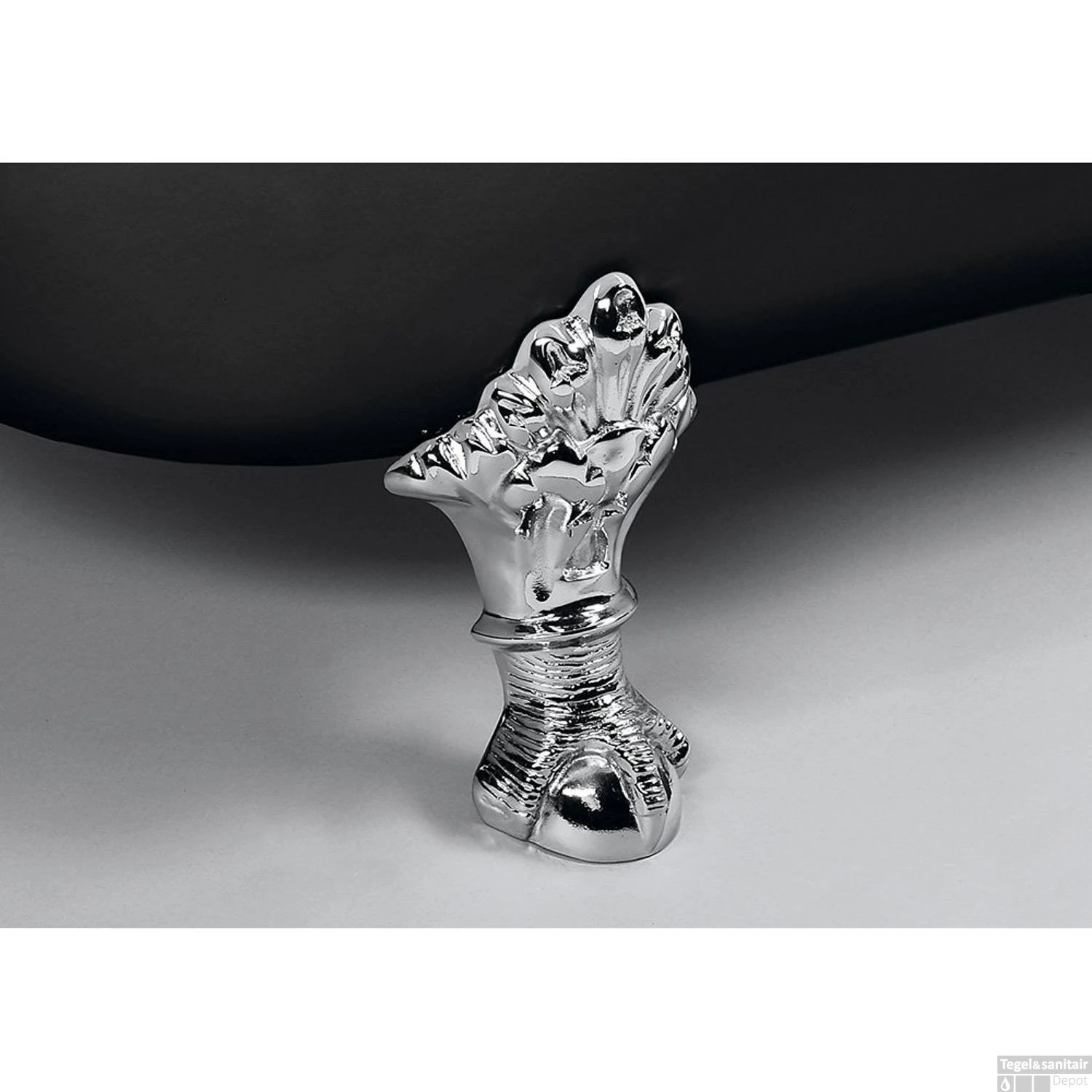 Vrijstaand Bad Sapho Foxtrot 170x75x49 Cm Wit / Zwart Met Leeuwenpoten Chroom - Afbeelding 5