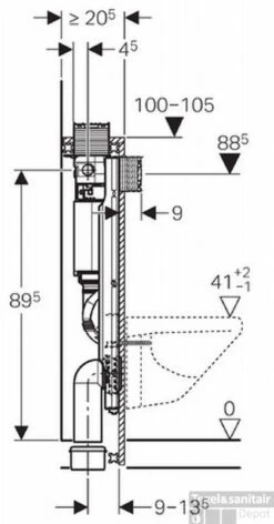 Geberit Gis Omega Inbouwreservoir H100 Front/planchetbediening -Badkamer Thuis 77520