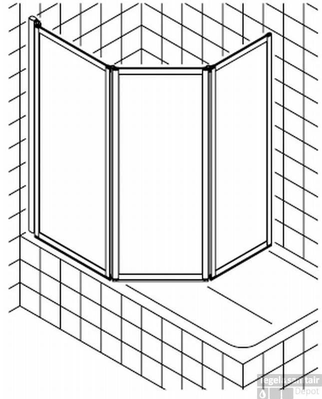 Kermi Vario Badklapwand 3-delig 140 Cm. Kunst. Parel Wit Ral 9016 4 Kermi Vario Badklapwand 3-delig 140 Cm. Kunst. Parel Wit Ral 9016 - Afbeelding 2