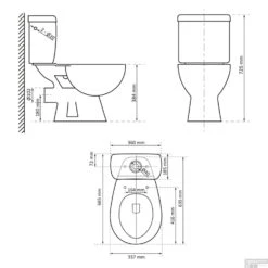 Toiletpot Differnz Staand Met PK Uitgang Inclusief Toiletbril Wit -Badkamer Thuis 8712793562413 toiletpot differnz staand met pk uitgang inclusief toiletbril wit 4