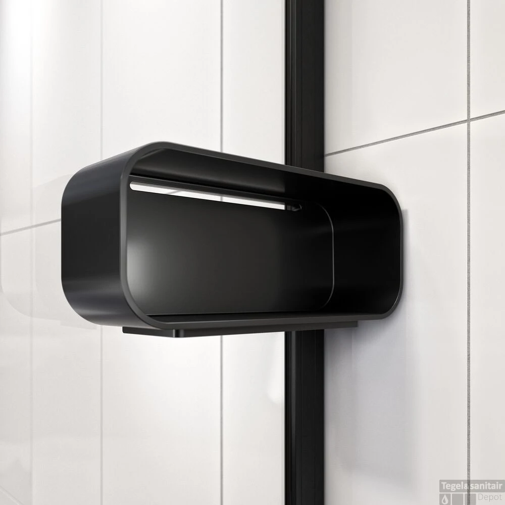 Inloopdouche Sealskin Inc. Type A1 Met Douchemand En Helder Veiligheidsglas Met Antikalklaag 120x30x200 Cm Mat Zwart 6 Inloopdouche Sealskin Inc. Type A1 Met Douchemand En Helder Veiligheidsglas Met Antikalklaag 120x30x200 Cm Mat Zwart - Afbeelding 4