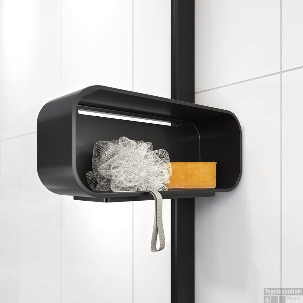 Inloopdouche Sealskin Inc. Type A1 Met Douchemand En Helder Veiligheidsglas Met Antikalklaag 120x30x200 Cm Mat Zwart 4 Inloopdouche Sealskin Inc. Type A1 Met Douchemand En Helder Veiligheidsglas Met Antikalklaag 120x30x200 Cm Mat Zwart - Afbeelding 2