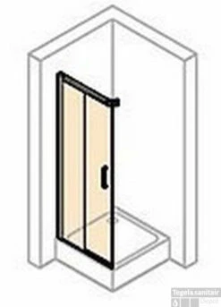 Huppe Classics 2 Easy Entry 2-dlg. Hoekinstap Helft 100 X 200 Cm. Links Gl.zilver-antiplaque Glas