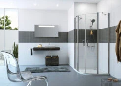 Huppe Classics 2 Easy Entry Kwartrond Met Schuifdeur 90/90x200 Cm. R550 Gl.zilver-antiplaque Glas -Badkamer Thuis 88568 2