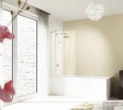 Huppe Design Pure 2-delige Badklapwand 95x150 Cm. Matzilver-helder Glas -Badkamer Thuis 88599 2