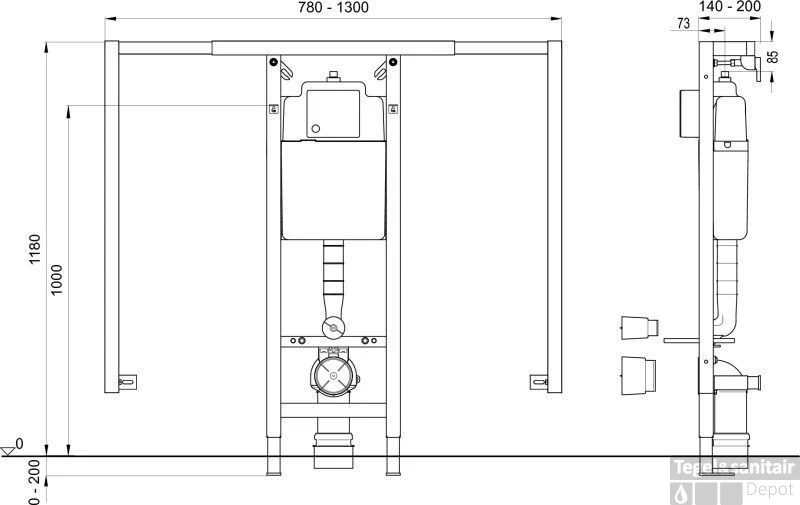 Wisa Excellent Inbouw Reservoir Xs-l 78-130br.voor Frontbediening 4 Wisa Excellent Inbouw Reservoir Xs-l 78-130br.voor Frontbediening - Afbeelding 2