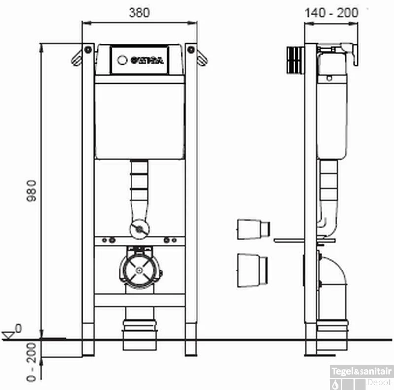Wisa Xt Wc Inbouwelement Wandcloset 98 Cm. Frontbediening 4 Wisa Xt Wc Inbouwelement Wandcloset 98 Cm. Frontbediening - Afbeelding 2