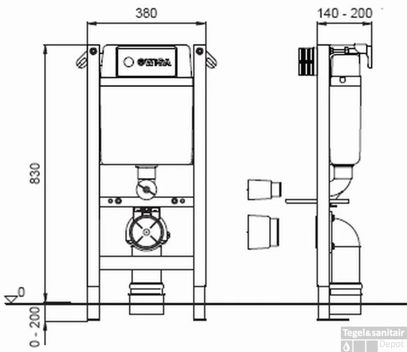 Wisa Xt Wc Inbouwelement Wandcloset 83 Cm. Frontbediening 4 Wisa Xt Wc Inbouwelement Wandcloset 83 Cm. Frontbediening - Afbeelding 2
