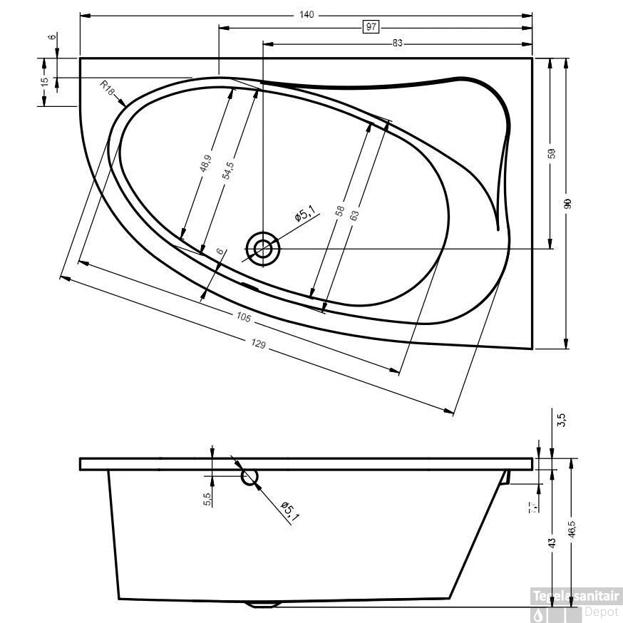 Ligbad Riho Lyra 140 X 90 Cm LINKS Wit 4 Ligbad Riho Lyra 140 X 90 Cm LINKS Wit - Afbeelding 2