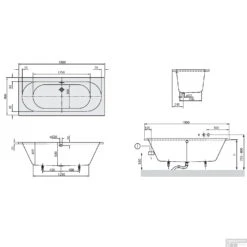 Villeroy & Boch O.novo Bad Rechthoek Duo 190x90 Cm Wit 7 Villeroy & Boch O.novo Bad Rechthoek Duo 190x90 Cm Wit -Badkamer Thuis ba190cas2v page 001.jpg tech