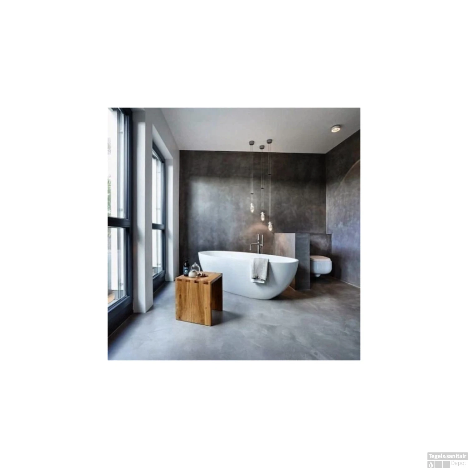 Vrijstaand Bad Arcqua Cusco Cast Marble 155x75x55 Cm Mat Wit 4 Vrijstaand Bad Arcqua Cusco Cast Marble 155x75x55 Cm Mat Wit - Afbeelding 2