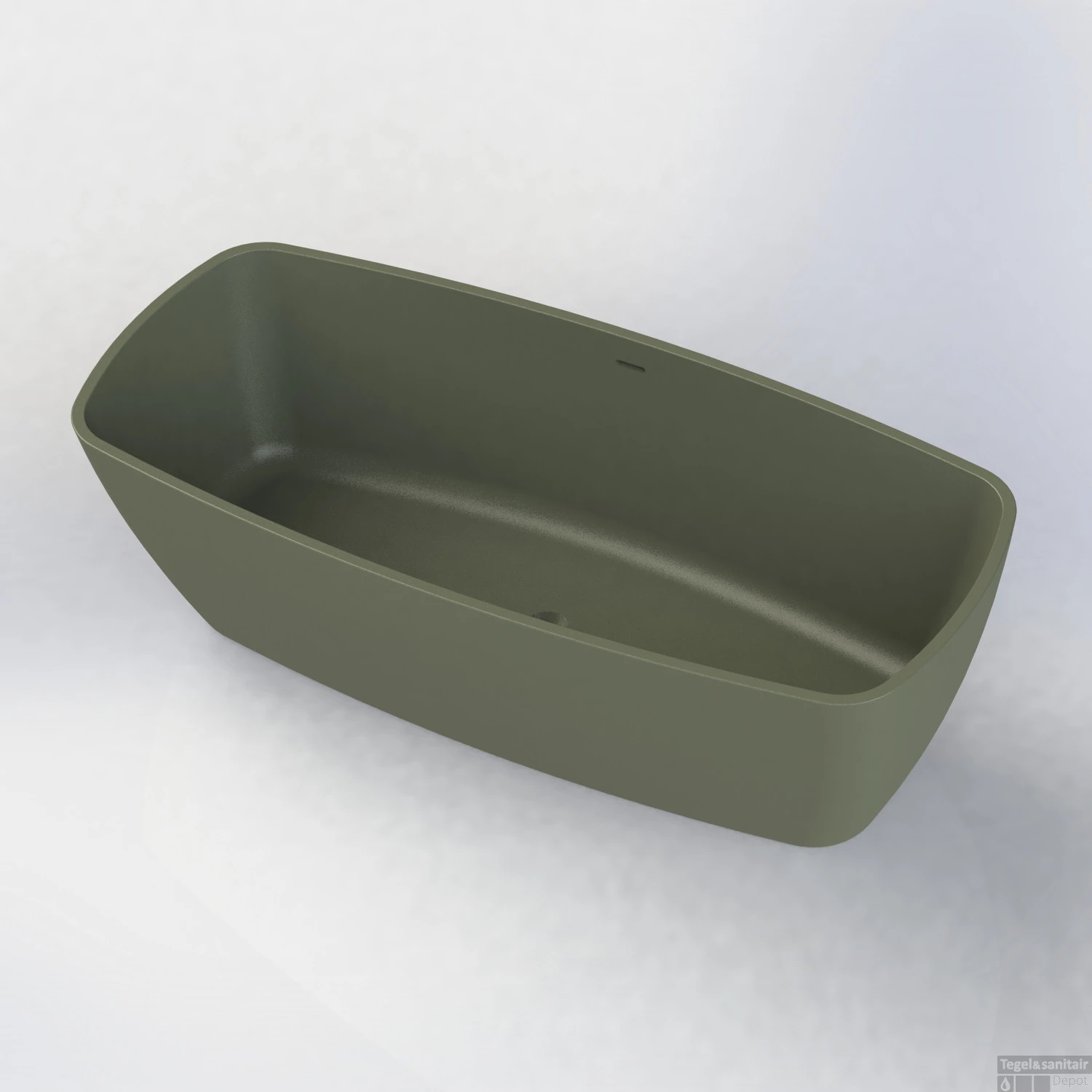 Vrijstaand Ligbad Arcqua Cali 174x78x55 Cm Cast Marble Mat Groen