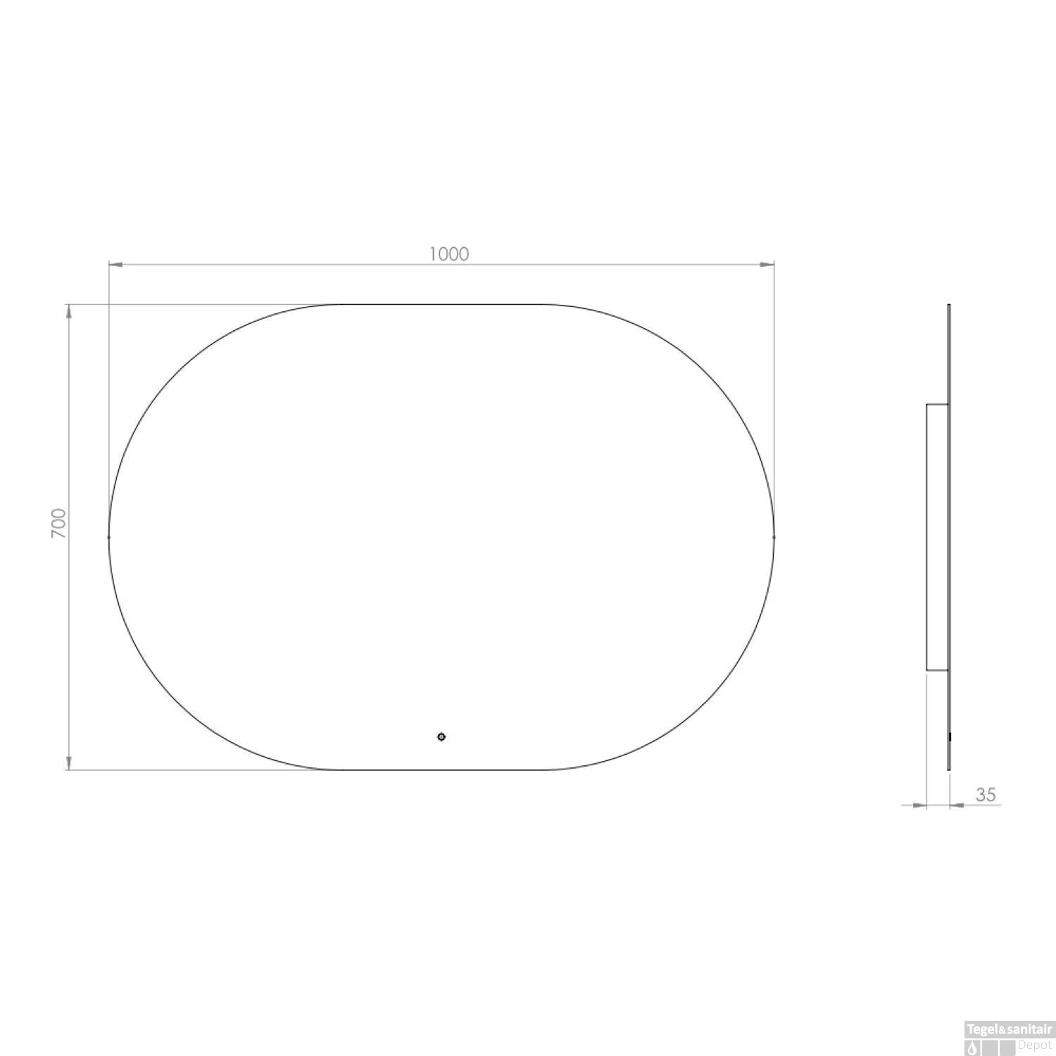 Badkamerspiegel Arcqua Reflect Ovaal 100x70 Cm Horizontaal Incl. LED Verlichting - Afbeelding 2