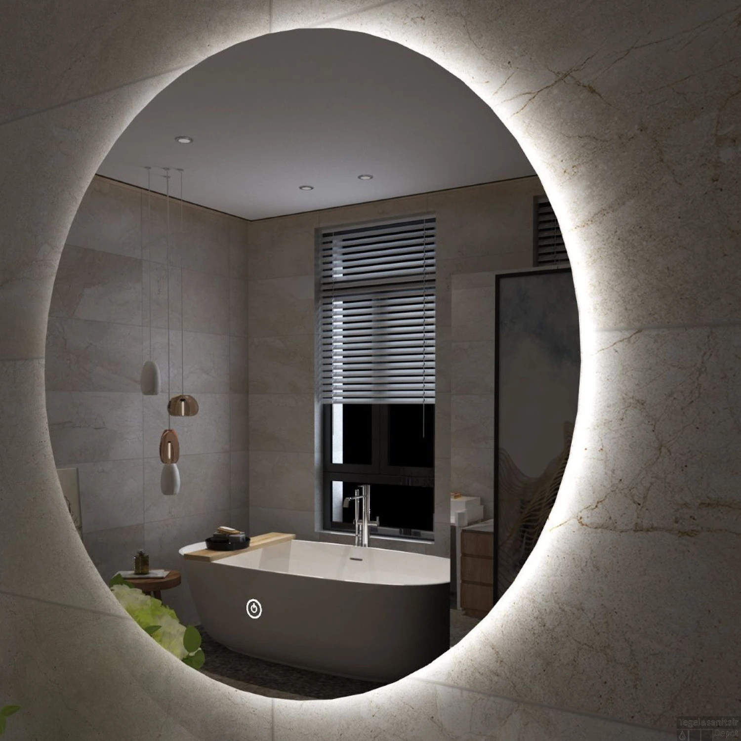 Badkamerspiegel Boss & Wessing Luse Rond Inclusief Dimbare LED Verlichting 60 Cm - Afbeelding 4