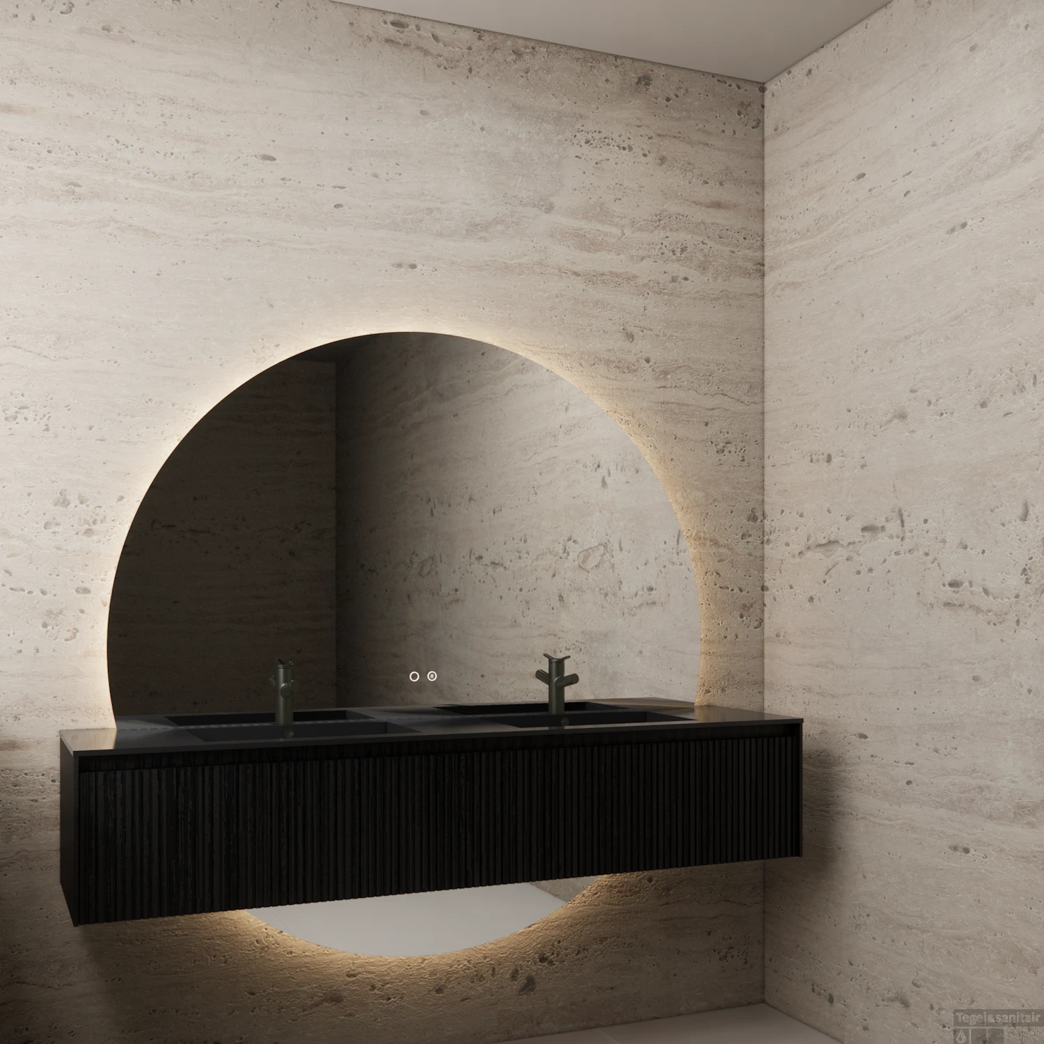 Badkamerspiegel Gliss Design Lios Rond 140cm Met LED-Verlichting 4 Badkamerspiegel Gliss Design Lios Rond 140cm Met LED-Verlichting - Afbeelding 2