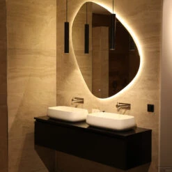 BWS Badkamerspiegel | Spark Pendel | Met LED Verlichting | 80x80cm -Badkamer Thuis badkamerspiegel led bws spark pendel