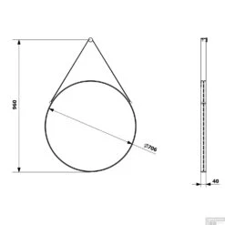 Badkamerspiegel Sapho Orbiter Rond Met Leren Band 70 Cm Zwart -Badkamer Thuis badkamerspiegel sapho orbiter rond met leren band 70 cm zwart tech