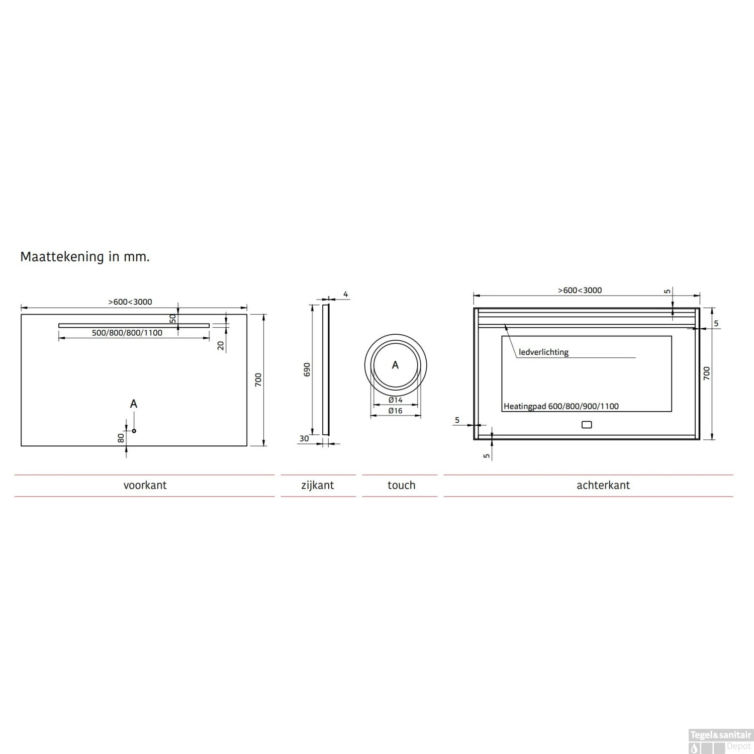 Badkamerspiegel Xenz Lazise 120x70cm Met LED Verlichting En Spiegelverwarming 7 Badkamerspiegel Xenz Lazise 120x70cm Met LED Verlichting En Spiegelverwarming - Afbeelding 5